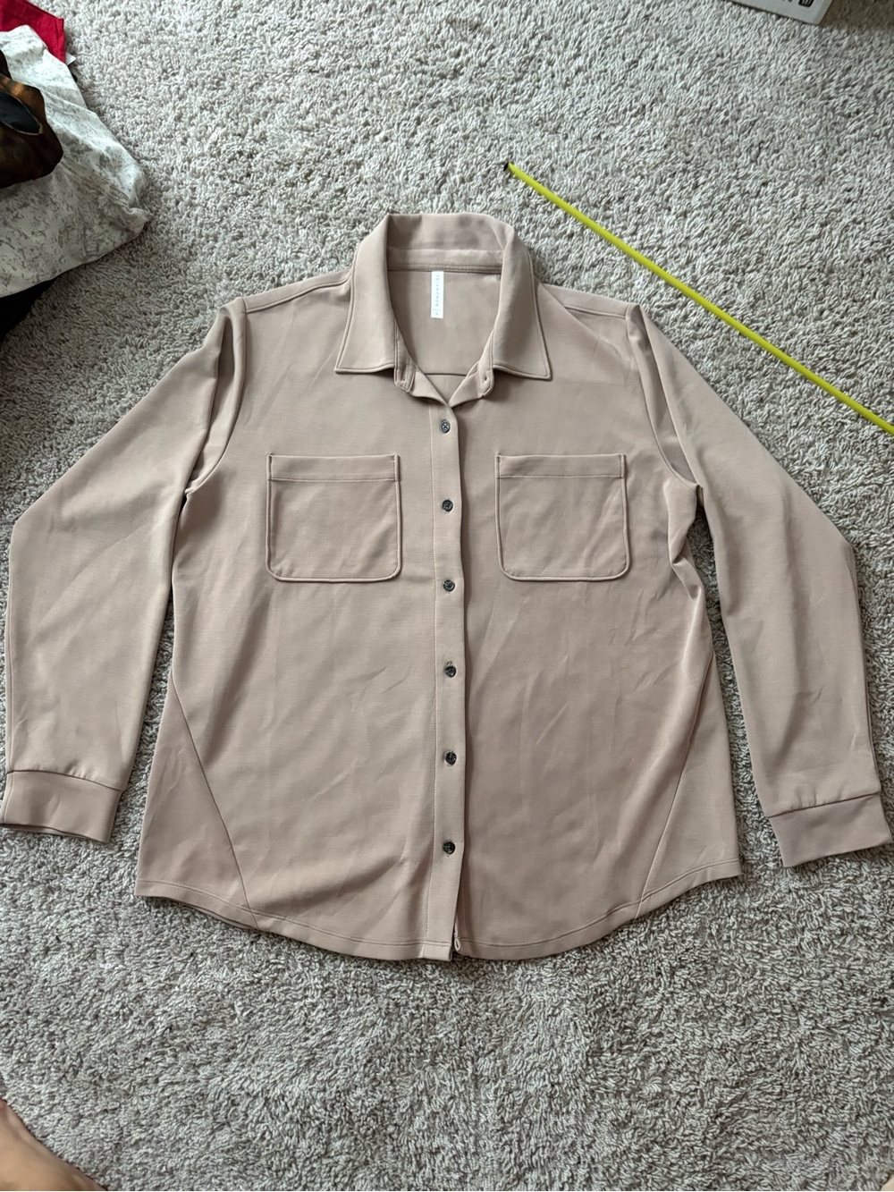 7 Diamonds Neutral Taupe Button-Up Shirt